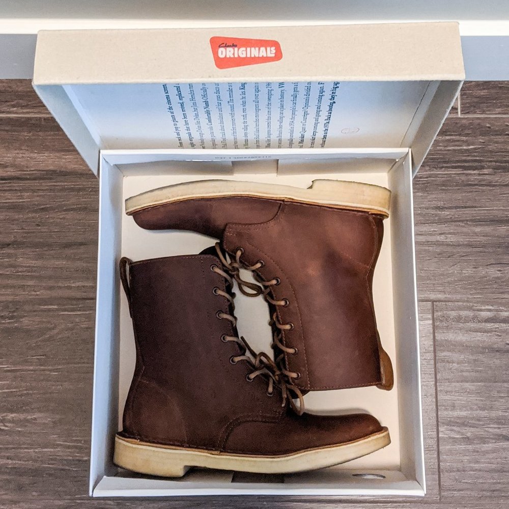 Clarks Desert Mali Brown Boots Womens Sz 6.5 EU 38